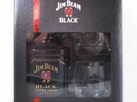 JIM BEAM BLACK W 2 ROCKS GLASSES Online now