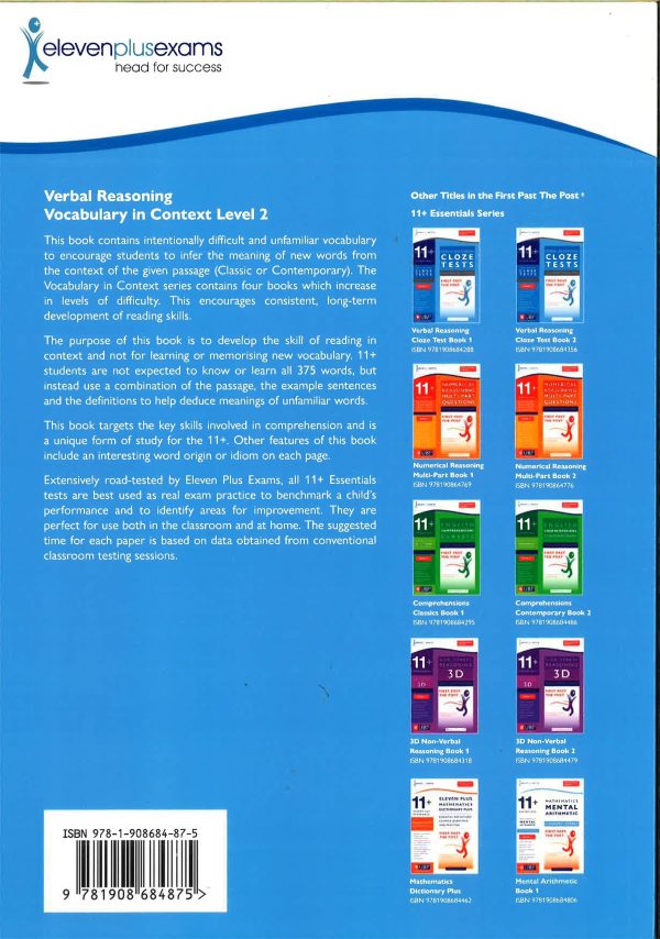 11 + Verbal Reasoning - Vocabulary In Context - Level 2 Supply